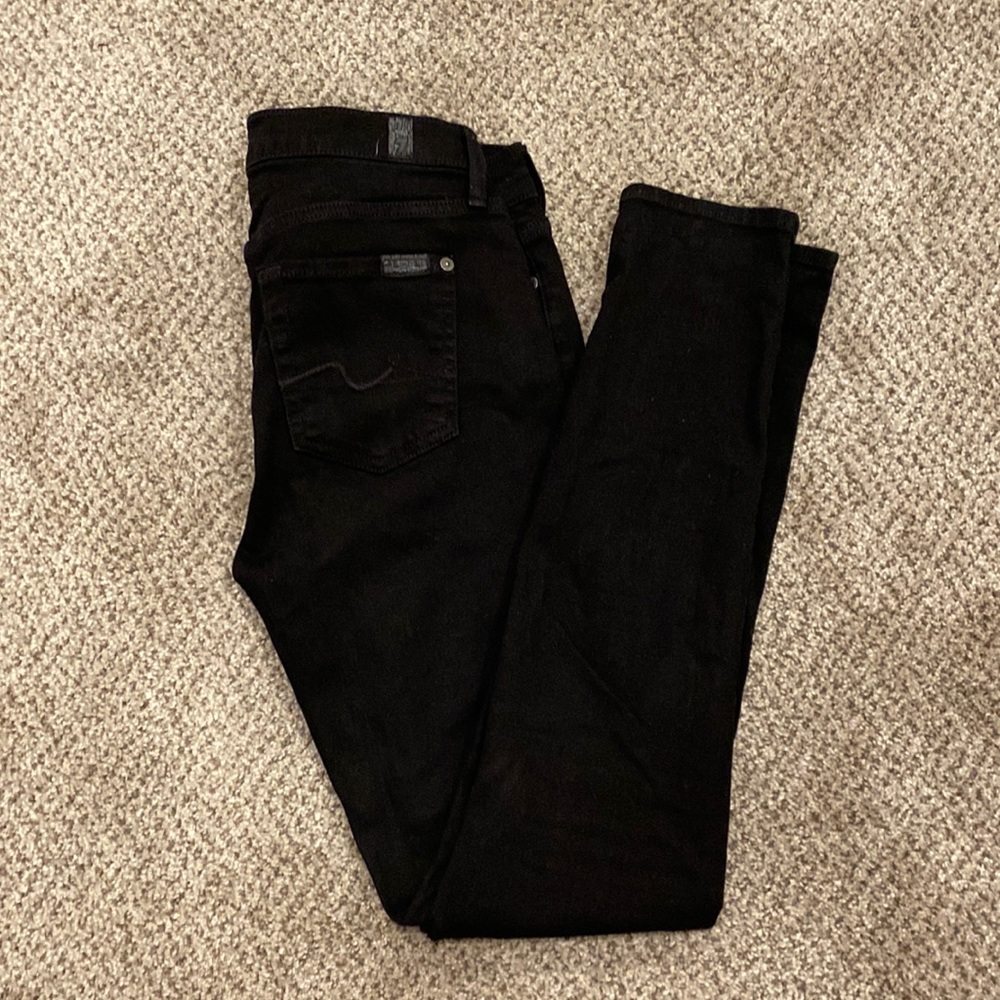 7 FOR ALL MANKIND Black Jeans, Size 26.